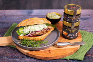 Aged Black Garlic Lamb Burgers