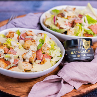 Caesar Salad with Black Garlic Dressing