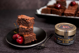 Fudgy Black Garlic Cherry Brownies