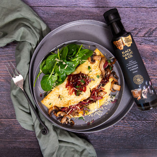 Ash Brie, Mushroom and Balsamic Onion Omelette